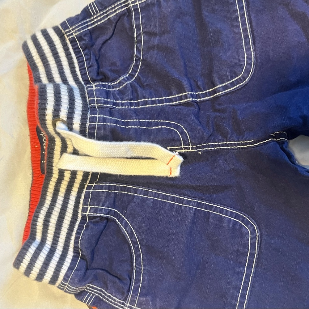 Mini Boden Red and Navy Striped Garment - Picture 2 of 6
